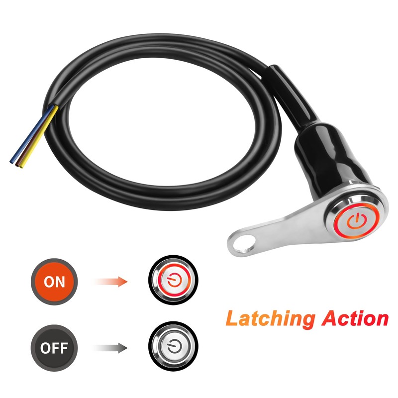 MEIRIYFA LED Motorcycle Switch, 12V Universal Motorcycle Handlebar Switch LED