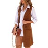 Danedvi Women Open Front Lapel Collar Cardigan Vest Button Down