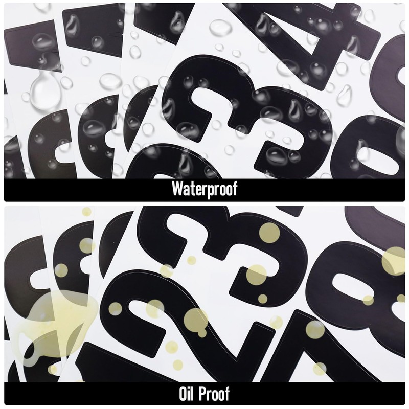 6 Sheets 3 Inch Black Number Stickers for Decoration for