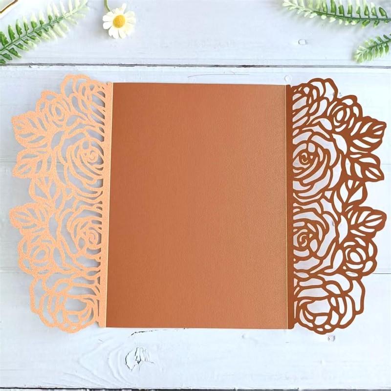MillaSaw Floral Wedding Invitation Set With Blank Insert Envelope and