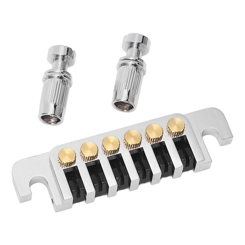 Guitar Bridge Tailpiece Reversible Wrap Around Saddle Bridge Stop Tailpiece