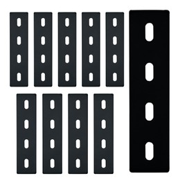 10 Pack Flat Straight Metal Braces，6" x1½ Black Flat Mending Plates for Farmhouse Woodworking，Heavy Duty Flat Repair Plates Bracket Strap Fixing Bracket Connector for Furniture Shelf ，Thickness 4mm