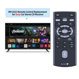 RM-X231 Replacement Remote Control for SONY CD Player Compatible with MEX-N4200BT MEX-N4100BT MEX-N5000BT MEX-N5100BE WX-GT90BTE MEX-N5200BT WX-900BT WX-900BTM MEX-M71BT MEX-GS610BE