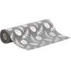 100%Mosel Table Runner Linen Look Grey, Pine Cones in Silver,