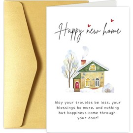 Happy New Home Card, Housewarming Card, First New House Congratulations Card, New Apartment Card, Welcome New Homeowner Card with Blessing