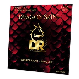 DR DAP-13 - DRAGON SKIN+™ Coated phosphor bronze acoustic guitar strings, Superior sound with pleasant feel & long lifespan, light 13-56