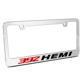 iPick Image for - 392 HEMI Mirror Chrome Metal License Plate Frame for SRT Challenger Charger Grand Cherokee