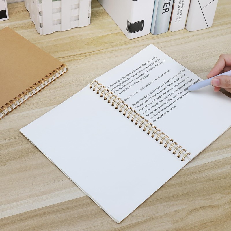 JIANTA Blank Spiral Notebook A5, 4 Pack Spiral Binding Notepad