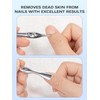 2-in-1 Cuticle Pusher and Trimmer Tool, Stainless Steel Cuticle Remover