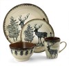 Elama Majestic Elk 16 Piece Round Stoneware Dinnerware Set in