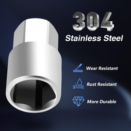 KPALAG Upgrade Stainless Steel Spare Wheel Handle CNC Socket Tool (Use 1/2 Inch Square Drive Ratchet) Compatible with Toyota Lexus Highlander Sienna Replace#: 51942-28010