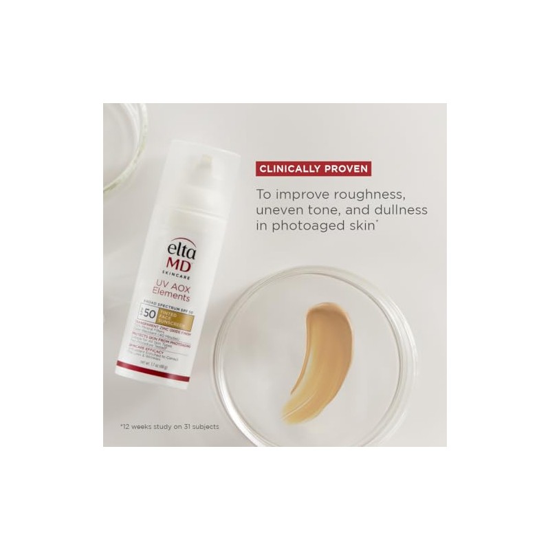 UV AOX Elements Tinted Mineral Face Sunscreen Lotion, Tinted Moisturizer