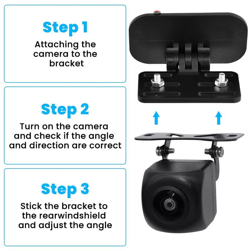 Rear Window Camera Reverse Mount,Dash Cam Mirror, Self Adhesive, Car