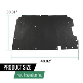 LQI Hood Insulation Pad with Clips Compatible with Chevy S10 GMC Sanoma 1994-2004, Fit Chevy Blazer GMC Jimmy 1995-2005 Black