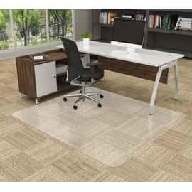Amyracel Large Office Chair Mat for Low Pile Carpeted Floors - 48" x 60" Clear Desk Chair Floor Mat for Home & Offices, Easy Glide Plastic Floor Mat for Office Chair On Carpet