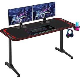 Computer Desk,Gaming Desk 47.2"/55ââ Student PC Desk Office Desk Writing Desk Extra Large Modern Ergonomic Racing Style Table Workstation Carbon Fiber Cup Holder Headphone Hook (55 inches)