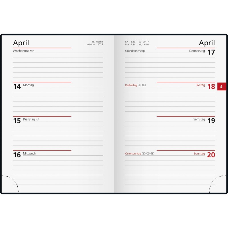 rido/idé Pocket Diary Model Perfect/Technik I (2025), 2 Pages =