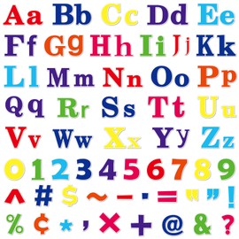 81Pcs Magnetic Bulletin Board Letters Colorful Magnetic Alphabet Letters Numbers Symbols Cutouts Alphabet Letters Numbers Bulletin Board Display Decorations for Home Black Board