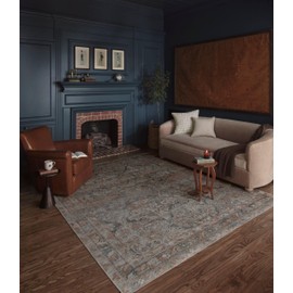 Loloi Magnolia Home by Joanna Gaines Lenna Collection LEA-02 Ocean/Apricot 7'-6" x 9'-6" Area Rug