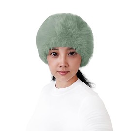 Lina & Lily Women's Winter Headband Head Ear Warmer Long Pile Faux Fur (Mint Green)