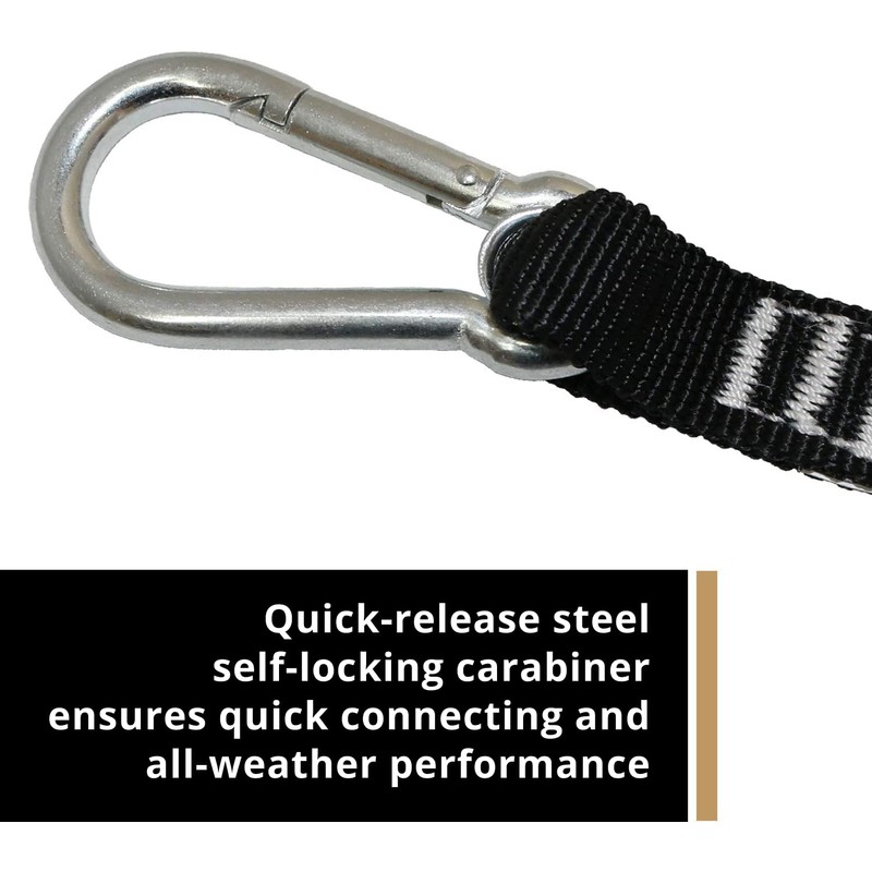 Tool Lanyard, Shock Absorbing Lanyard with Steel Self-Locking Carabiner and