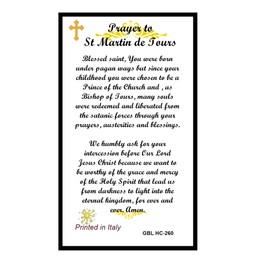 St Martin De Tours Patron Saint of France Prayer Card Blessed by His Holiness Francis