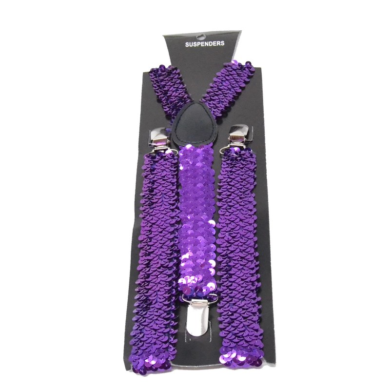 Z&H (Purple) Set of Bow Tie and Straps, Sequin Straps,