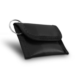 RE-GEN Key Ring Keychain Pocket Pouch | Made From Easy Clean Wipedown Fabric | Water Resistant | Ideal for lightweight storage of everyday essentials (Black)