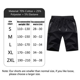 Tansozer Men's Shorts with Pockets - Black , size: l