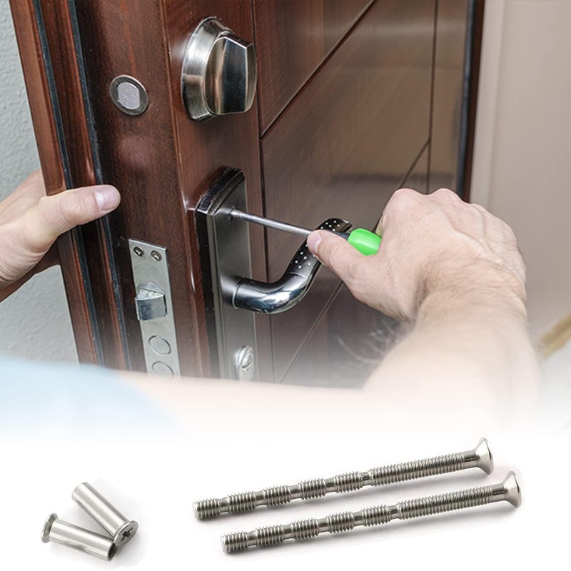 Pack of 16 Connection Screws Sleeves M4 Door Handle Screws