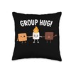 Group Hug Camping Campfire Chocolate Marshmallow S'Mores Throw Pillow