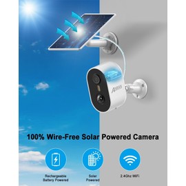 ANRAN Solar Security Cameras Wireless Outdoor for Home Security, 3MP 2K Color Night Vision WiFi Surveillance Home Camera with Solar Panel, Spotlight, PIR Detection, 2-Way Talk, 2 Packs