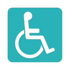 RDW Handicap Sticker - Decal - Die Cut - Disabled Assisted - Teal 12.00" x 12.00"