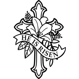 He is Risen Jesus Cross Easter Vinyl Decal Sticker for Car/Window/Wall/Laptop (Black Gloss)