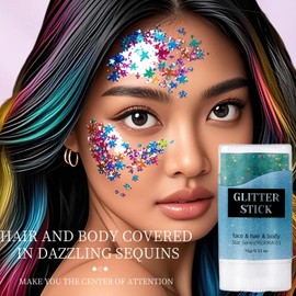 Stick Hair Glitter,Hair Body Shimmer Stick Festival Makeup | Skin-Friendly Cosmetic Shimmer Makeup Sparkling Accessories for Performance Stage