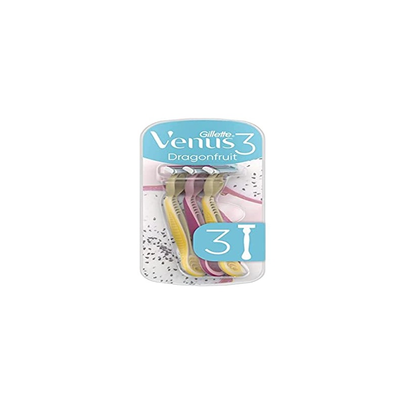 Gillette Venus 3 Dragonfruit Disposable Razors for Women, 3 Women's