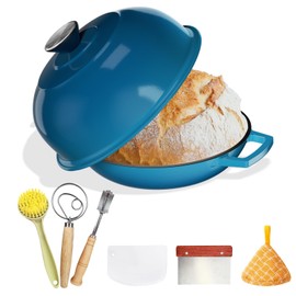 YUTANN Enameled Dutch Oven Cast Iron, 5QT Dutch Oven for Sourdough Bread Baking, Titanium-Enamel Nonstick Coating, Dual Handles Dutch Pots for Braising/Roasting, Oven/Gas Stove/Stovetop Safe