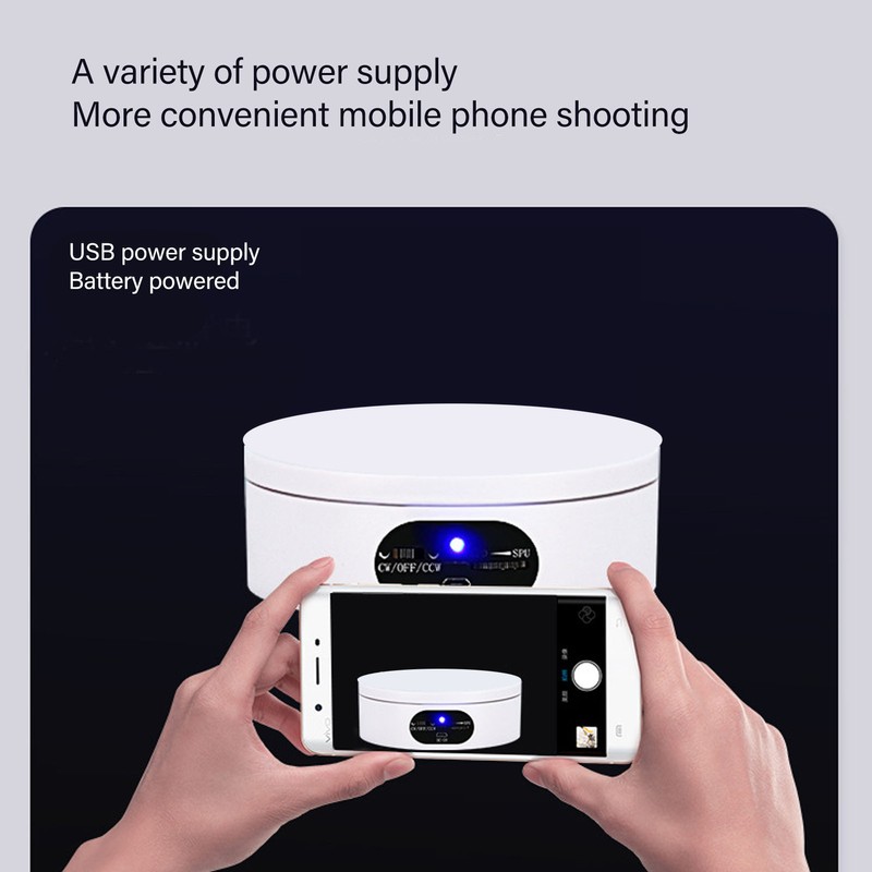 Electric Turntable 360 Degree Rotating Product Photography Display Rechargeable Remote