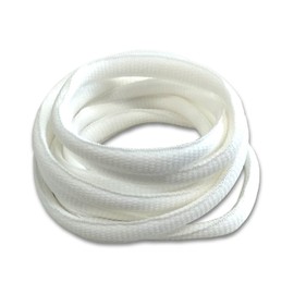 Actika Oval OVAL Shoelaces Shoelaces Sneakers, Width 0.2 inches (6 mm), 47.2 inches (120 cm), 55.1 inches (140 cm), white