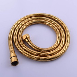 CIENCIA Stainless Steel Shower Hose, 1.5m Handheld Shower Head Hose with Brass Nut for Bathroom, Titanium Gold, FHA018J