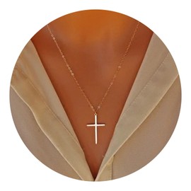 Cimenexe Bohemian Cross Pendant Necklace Gold Cross Necklace Chain Cross Chain Necklace Minimal Religion Necklace Choker Jewelry for Women and Girls