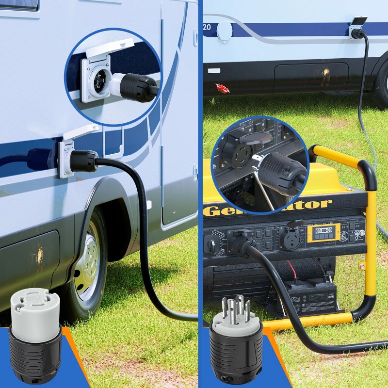 Nilight 30Amp L14-30P L14-30R Male Female Locking Plug Twist Lock