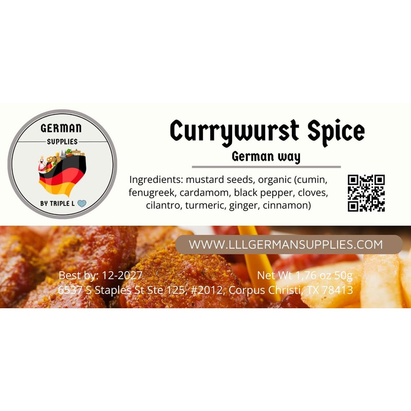 50g (1.76) Currywurst Seasoning - Mild German Curry Powder -