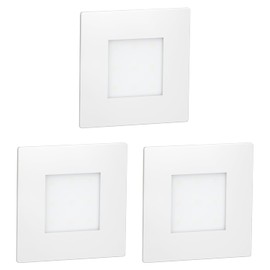 ledscom.de LED stair light, FEX stair light for indoor and outdoor use, square, 85 x 85 mm, warm white, pack of 3