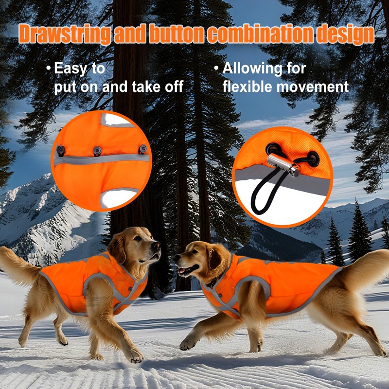 Reflective Dog Hunting Vest with Fleece Lining for Small Dogs,Hi-Visibility