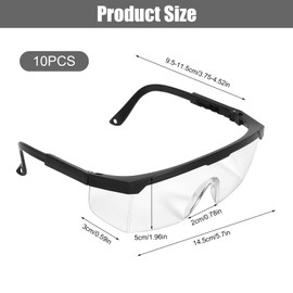 DUTIFUL Safety Glasses, Pack of 10, Safety Glasses, Safety Glasses, Transparent Safety Glasses for Glasses Wearers