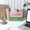Xuanmuque 5-Pack Collapsible Plastic Storage Baskets for Organizing with Handle,