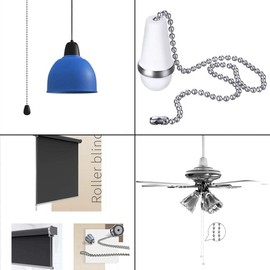 BetterJonny 6 m Ball Chain, 3.2 mm Stainless Steel Ball Chain Necklace Beads Pull Chain Extension with 20 Pieces Matching Plug Splitter