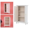 Miniature Doll House Wardrobe White Wooden Double Door Household Closet