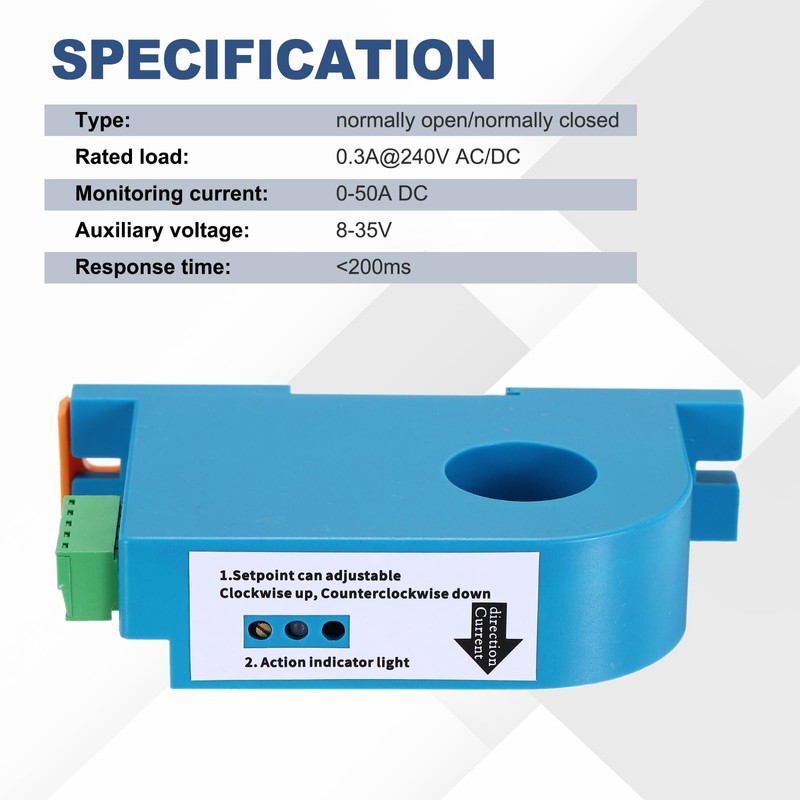 sourcing map Miniature Current Switch 8-35V 0-50A DC Current Sensing